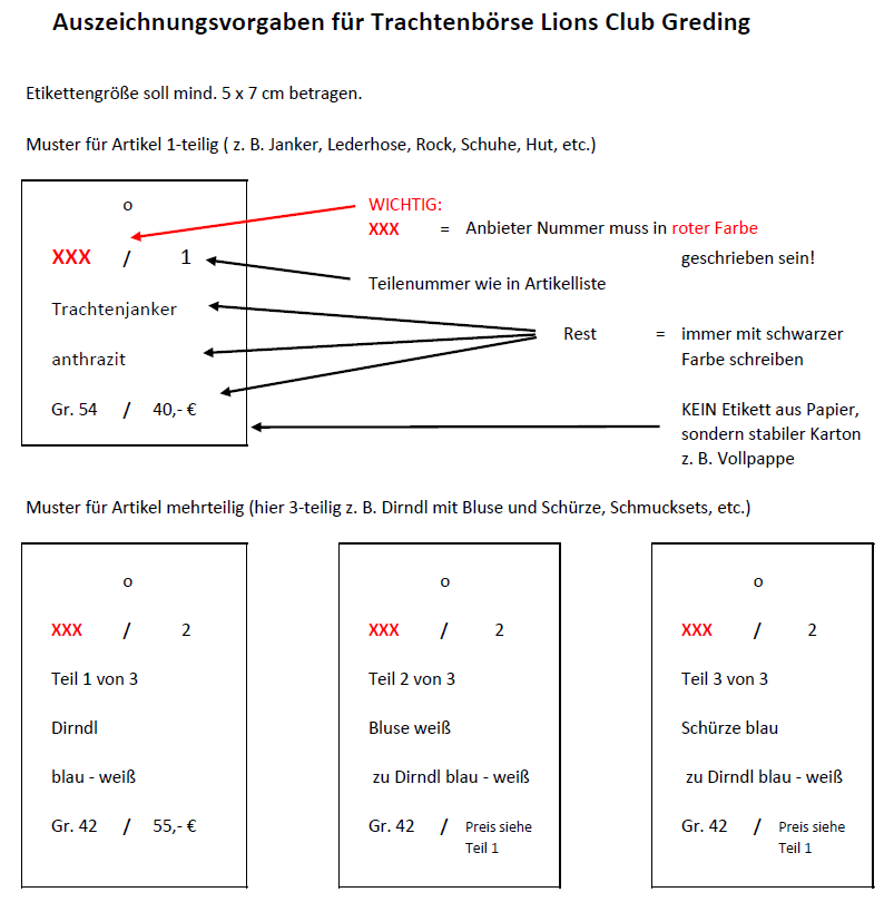 Auszeichnungsvorgaben